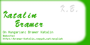 katalin bramer business card